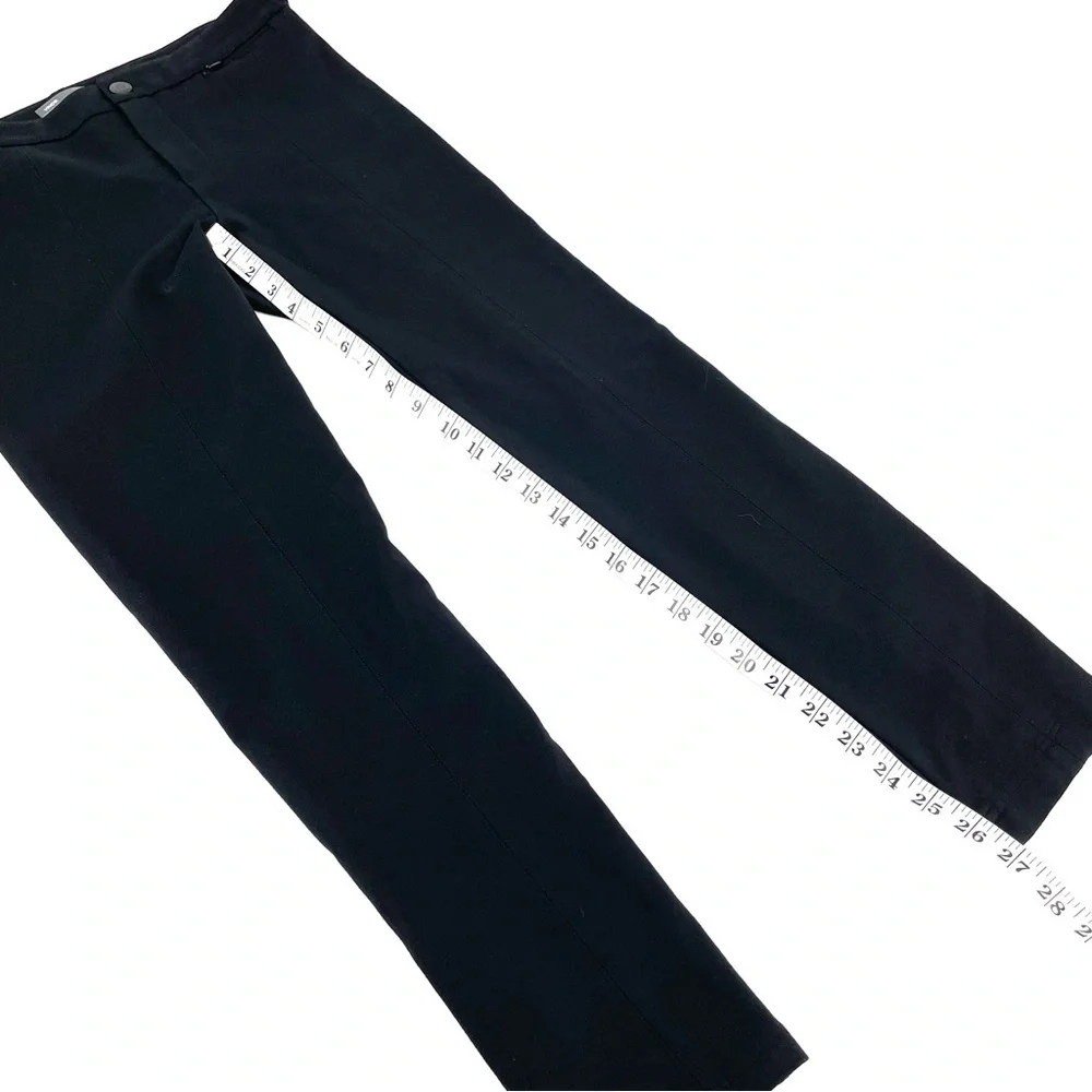 VINCE Black Ankle Zip Fly Double Button Pull On Stretchy Knit Work Career Pants